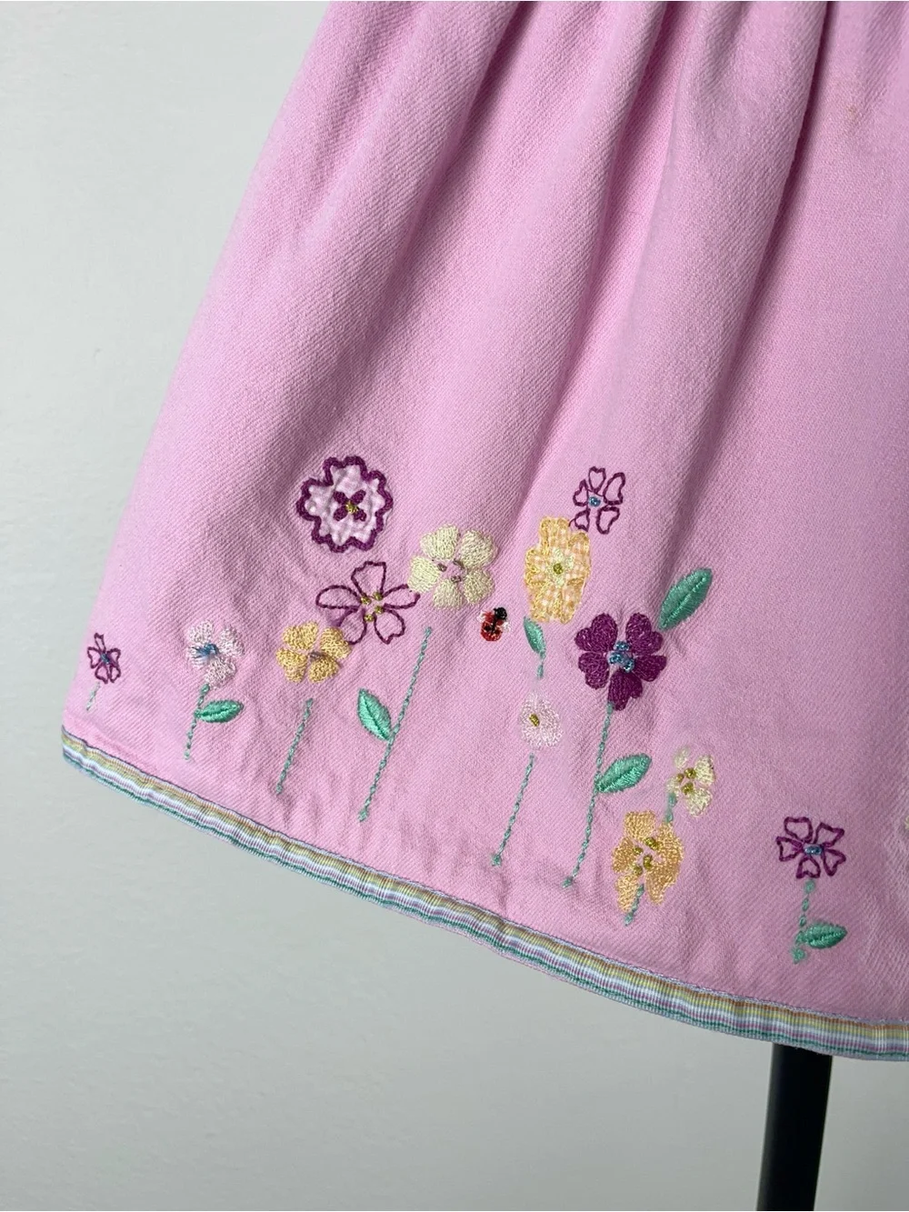 Baby Gap 2000 Floral Pink Embroidered Jumper Dress, M 6-12 Months